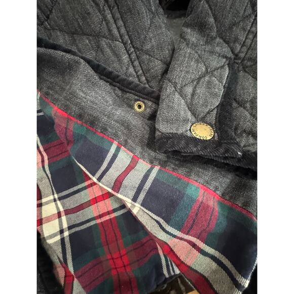 Lauren Ralph Lauren Quilted Barn Coat collar Dark Gray Winter Plaid Lining XS - Picture 2 of 8